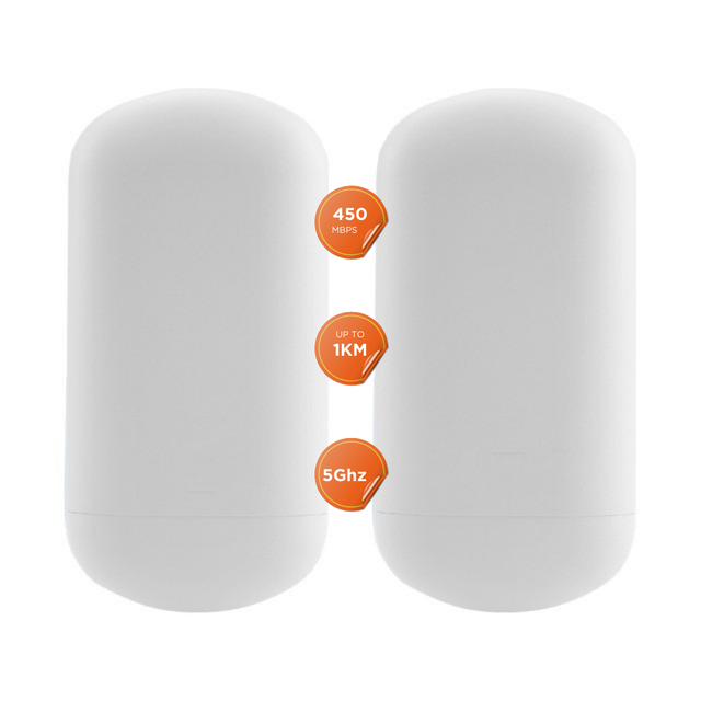 5.8g Hot Sales Mosslink Enterprise WiFi Bridge Firewall Outdoor 1-2km Long Range Network Repeater 450Mbps 5G Point-to-Point