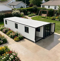 Maison conteneur modulaire en panneaux sandwich d'acier extensibles 40FT, maison mobile préfabriquée de luxe pliable, installation rapide pour