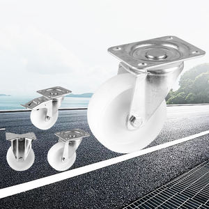 <span class=keywords><strong>Roulette</strong></span> industrielle à plaque pivotante fixe <span class=keywords><strong>européenne</strong></span> de 3/4/5/6/8 pouces 120-2400kg de charge Roue pivotante blanche en PP avec double frein - Product Image 1