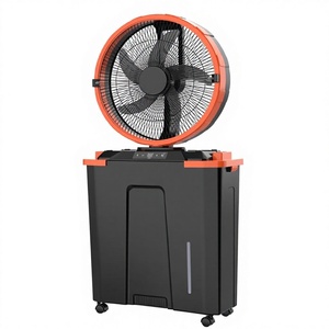 45H Long Runtime Misting Fan 3Speed Adjustable 4 Mist Levels Rechargeable <b>Battery</b> with LED <b>Light</b> Portable Outdoor Cooling Fan - Product Image 1