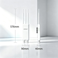 COMFAST CF-EW85 Punto de Acceso WiFi para Exteriores de Doble Banda de 1200Mbps, Gigabit POE, OpenWRT, Firewall, IP66 Impermeable, 3 Antenas Externas