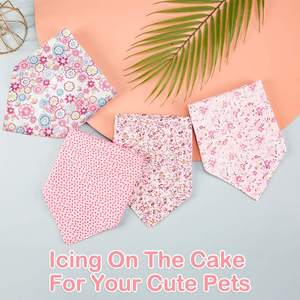 רך בד כותנה בנדנה לחיות מחמד מותאם אישית חמוד קלאסי דפוסים דיגיטלי הדפסת מרובה סגנונות ורוד אישית לוגו כלב בנדנות - Product Image 5