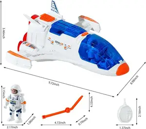 어린이를위한 대화 형 공간 장난감 우주선 우주 복엽기 놀이 세트 스프레이 빛과 음악 새로운 우주 탐험 장난감