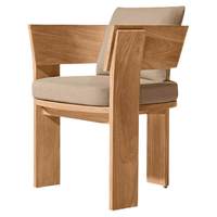 Table et chaises de salle à manger d'extérieur en teck massif, design nordique, mobiles, rétractables, imperméables, mobilier haut de gamme pour cour