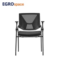 EGROspace Mobilier scolaire Salle de discussion Meilleure chaise de formation visiteur en plastique noir pour conférence