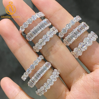 Maßgefertigter Ovaler 5x3 mm Labor-Diamantring Ehering Halbe Ewigkeit Passend 10K 14K Massivgold Labor-Gezüchteter Diamant Jubiläumsring