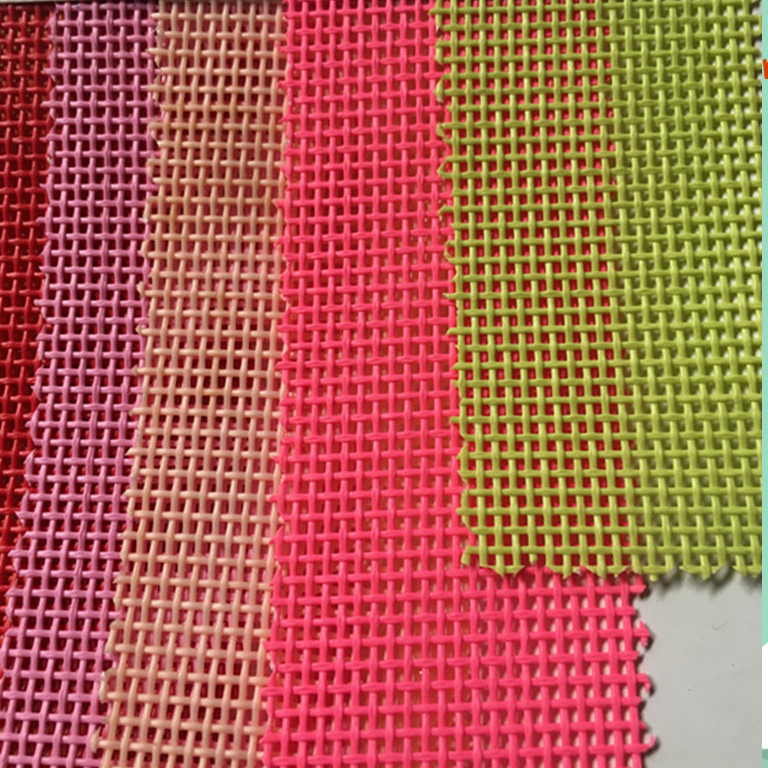 Lebar 152 Cm Textilinene Woven Mesh 80 PVC 20 Polyester Lungsin Merajut Kain Jaring Plastik untuk Kursi Luar Ruangan Kursi Pantai Tirai