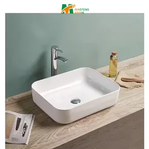 Damla lavabo kare lavabo beyaz seramik banyo lavabo dolabı