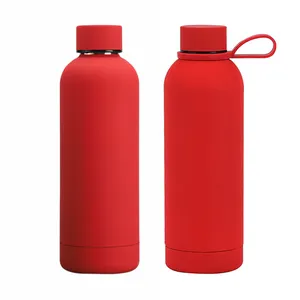 Trend Products 2024 Double Wall Stainless Steel Insulated Flask 17oz Custom Color Gym Sports Water Bottle With Silicone Handle
