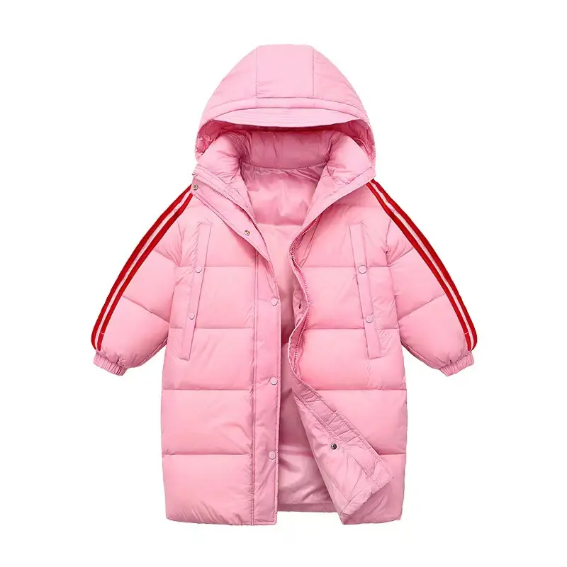 キッドダウンジャケット新しい冬の子供用ホワイトダックダウンジャケットは暖かく保ちます環境に優しいキッズフード付きダウンジャケット2-8年