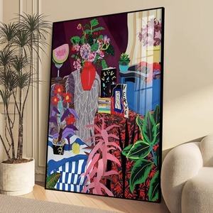<span class=keywords><strong>Pintura</strong></span> en Relieve 3D con Textura de Arenisca, Arte Mural Abstracto Estilo <span class=keywords><strong>Matisse</strong></span>, Personalizable para Hoteles, con Marco, Impresión UV Ecológica - Product Image 1