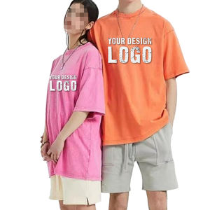 T-shirt décontracté pour homme, style vintage délavé, grande taille, manches courtes, col ras du cou, en coton épais, vente en gros OEM - Product Image 4