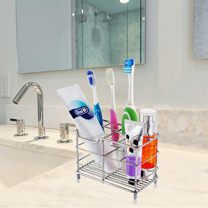 <span class=keywords><strong>Porta</strong></span> spazzolino da bagno in <span class=keywords><strong>acciaio</strong></span> inossidabile <span class=keywords><strong>porta</strong></span> dentifricio supporto accessori da bagno Organizer - Product Image 2