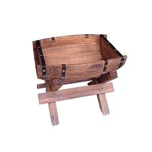 Pot de fleur en tonneau de chêne antiseptique écologique demi-baril extérieur en bois artisanat jardin paysage boîte à vin vin plantation de légumes - Product Image 5