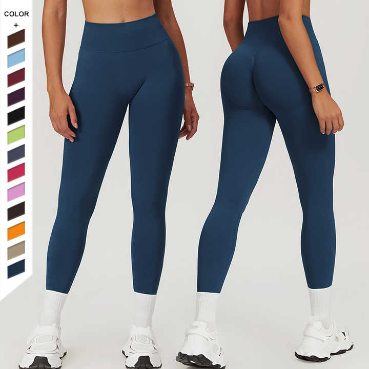 New Seamless High-Waisted Peach Hip Compression Yoga Pants Women's ...