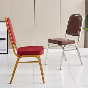 Popular Cloth Cover Aluminium Alloy Frame Banqueting Chairs From China Stackable Wedding Metal Hotel Room Chairs