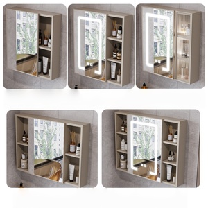 ตู้ห้องน้ำแบบเรียบง่ายพร้อมอ่างล้างหน้าเซรามิกในตัวและกระจกอัจฉริยะ - Product Image 4