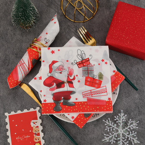 Kerstdecoratie kerstman thema weefsel aanpasbaar patroon kleuren partij wegwerp servetten - Product Image 3