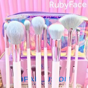 Hobbyface — brosse de maquillage couleur rose, 8 pièces, manche en bois, logo personnalisé, <span class=keywords><strong>pinceaux</strong></span> cosmétiques, vente en gros - Product Image 4