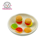 Mini Hamburger Gevulde Gummy Candy, Fruitig Sappig Burger Snoep, Individueel Verpakt Potje Groothandel OEM