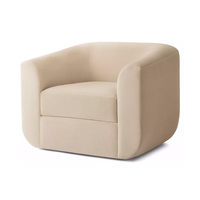 Fauteuil individuel rembourré à structure en bois, style club, directement de l'usine, mobilier de luxe personnalisé pour salon de villa