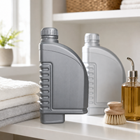 Bouteille en plastique HDPE vide carrée antidérapante avec bouchon à vis, 250 ml/500 ml, pour liquides ménagers et stockage d'huile