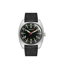 Montre mécanique 38 mm avec cadran à aiguilles, bracelet en cuir 20 mm, date automatique - Durable