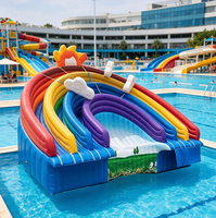 Toboggan aquatique gonflable commercial géant, toboggan de parc aquatique gonflable, piscine, parc d'attractions, toboggan aquatique gonflable pour enfants et adultes