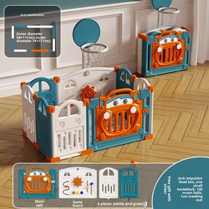 Parc de jeu pliable moderne en plastique pour enfants, barrière de sécurité pour bébés, tapis de jeu intérieur pour salon, personnalisable - Product Image 6