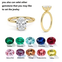 Bague de fiançailles et de mariage pour femme Starsgem en or 10k 14k avec diamant solitaire ovale 1ct couleur DE clarté VS1 VVS2 certifié IGI