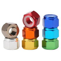 Écrous de blocage hexagonaux décoratifs en aluminium coloré 6061 6063 7075 avec insert en nylon M2 M3 M4 M5 M6 M8 M10 M12