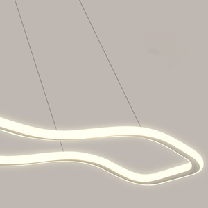 Restaurant Licht Luxe Moderne Led Kroonluchter Moderne Aluminium Siliconen Eetkamer Lange Lineaire Hanglamp - Product Image 6