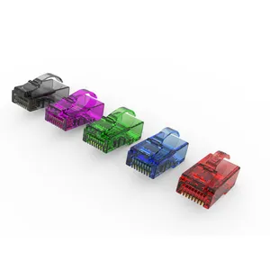 موصل ملون مقوس يعمل بنظام Cat6 من نوع EXW عالي الجودة مزود بدائرة RJ45