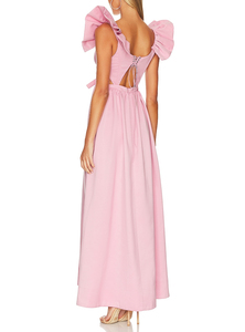 OEM Fashion Ladies abbigliamento Lace-up Back tie Maxi abiti senza maniche Cut out Women Casual dress - Product Image 3