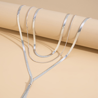 3 Pcs/Set Colliers Sexy Cuivre Plat Serpent Chaîne pour Femmes Charms Ladies Chokers Street Wearing Accessories Fashion Jewelry Gifts