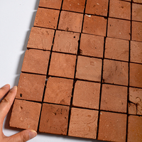 Mosaïque de briques d'argile à carreaux rouges modernes, résistante aux acides, technique de frittage pour la décoration murale. pour les hôtels, les restaurants, facile