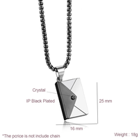 Collier avec lettres d'amour en acier inoxydable, vente en gros directe d'usine, enveloppe, médaillon, pendentif, collier d'enveloppe