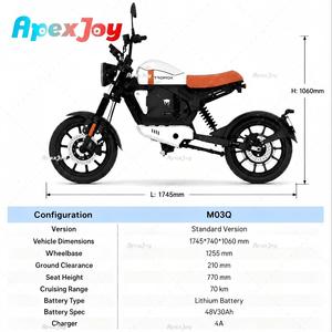 มอเตอร์ไซค์ไฟฟ้า Apexjoy TROMOX M03Q ระยะทาง 90 กม. ความเร็วสูงสุด 49 กม./ชม. กำ<span class=keywords><strong>ลัง</strong></span>ไฟ 2000 วัตต์ แบตเตอรี่ 48V30Ah ระบบเบรก E-TCS CBS มาตรฐาน IP67 รับประกันแบตเตอรี่ 3 ปี ขายส่ง รับผลิตแบบ OEM ODM - Product Image 2