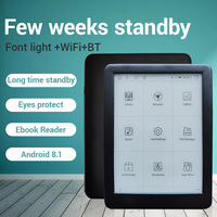P6 6-Inch Android E-INK WiFi Layar Sentuh Lampu Depan 300PPI Pembaca Ebook Pintar Port Type-C Bahasa Inggris Cina Portugis PDF/TXT