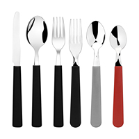 Ensemble de couverts en acier inoxydable 6 pièces, nouveau produit phare 2025, avec fourchettes, cuillères, couteaux à steak pour la cuisine, le restaurant et la maison