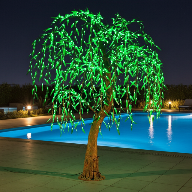 Outdoor IP65 Waterproof Garden Landscape Artificial Christmas Decorative Luminous Led Lighted Willow Tree