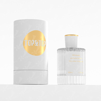 Flacons de parfum ronds transparents unisexes avec logo personnalisé, flacons de parfum cylindriques en verre vides avec boîte d'échantillons, ensemble de 30 ml, 50 ml, 100 ml