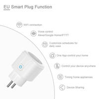 SMARSECUR ZB-EU-16A Prise intelligente Tuya Zigbee, norme européenne, prise sans fil 10A, contrôle par application, télécommande pour maison intelligente