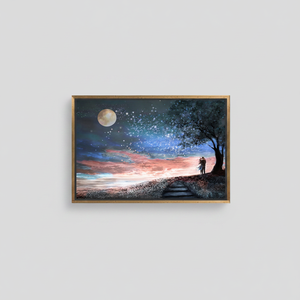 Couple Under Stars: Printed <b>Canvas</b> Wall Art for Elegant Decor,GOLD <b>FRAMED</b> <b>CANVAS</b> - Product Image 2