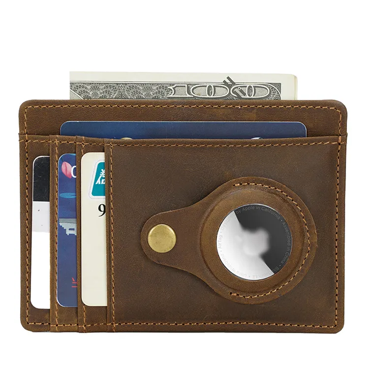 WM4004 Amazon hot style black saffiano leather slim wallet man RFID card holder airtag wallet