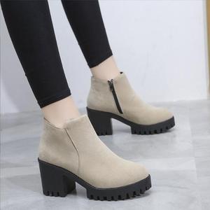 Stivaletti da Donna con Tacco Alto, Scarpe <span class=keywords><strong>Femminili</strong></span> Vintage con Tacco Quadrato Spesso - Product Image 3