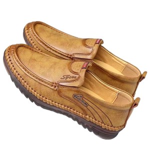 Mocasines de Cuero para Hombre, Punta Redonda, Sin Cordones, Transpirables, Suela de Goma, Zapatos Casuales de Negocios - Product Image 5