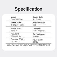 10.1 pouces Android 13 système de musique de voiture Double bouton GPS Navigation 2K diamant écran tactile Android Auto autoradio