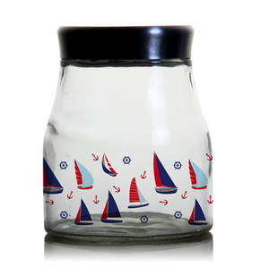 Récipient de stockage <span class=keywords><strong>en</strong></span> verre <span class=keywords><strong>en</strong></span> <span class=keywords><strong>gros</strong></span> avec impression couleur <span class=keywords><strong>pour</strong></span> aliments <span class=keywords><strong>pâtes</strong></span> café bonbons <span class=keywords><strong>chien</strong></span> friandises collations biscuit - Product Image 1