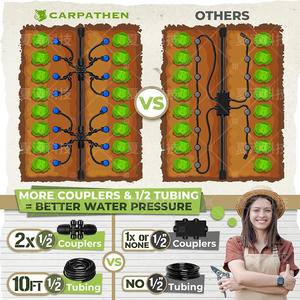 Kit d'irrigation goutte à goutte 12,3 m 14,8 m noir, système d'arrosage de jardin à connexion rapide, fournitures d'irrigation automatique pour fleurs et plantes - Product Image 3